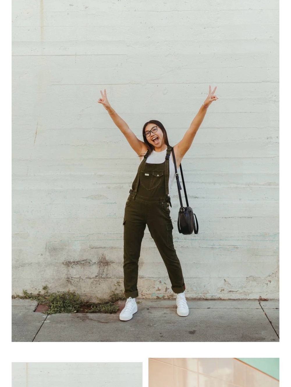 Mumsie Olive green Cargo Overalls Jumpsuit - Women's - Picture 8 of 9